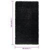 vidaXL Tapis shaggy &agrave; poils hauts Noir 80x150 cm 50 mm