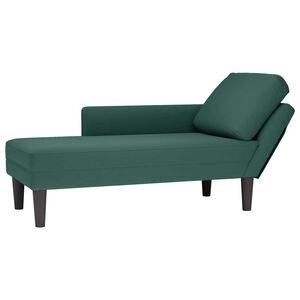 vidaXL Fauteuil long et coussin et accoudoir droit vert fonc&eacute; velours