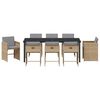vidaXL Ensemble de salle &agrave; manger pour jardin 9 pcs Beige polyrotin