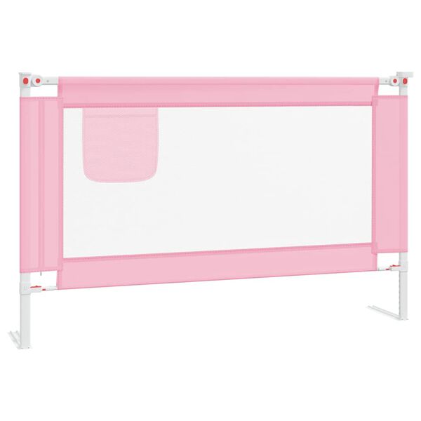 vidaXL Barri&egrave;re de s&eacute;curit&eacute; de lit d'enfant Rose 120x25 cm Tissu