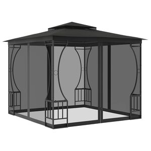 vidaXL Tonnelle avec moustiquaire 300x300x265 cm Anthracite