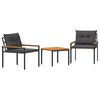 vidaXL Ensemble de meubles d'ext&eacute;rieur 3 pcs Gris fonc&eacute; polyrotin