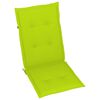 vidaXL Chaises de jardin lot de 2 avec coussins vert vif Bois de teck