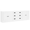 vidaXL Buffets 3 pcs Blanc Bois d'ing&eacute;nierie