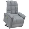 vidaXL Fauteuil de massage inclinable Gris clair Tissu