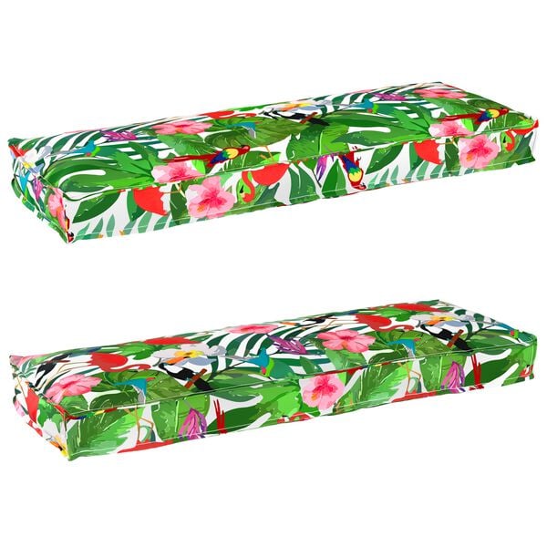 vidaXL Set de coussins de palette Floral 2 pcs Jungle tropicale