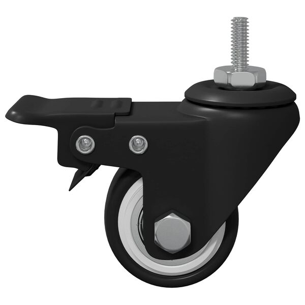 vidaXL Roulettes 2 pcs Noir M6 x 37 mm Fer et nylon