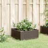 vidaXL Jardini&egrave;re avec piquets marron 42,5x42,5x28,5 cm PP