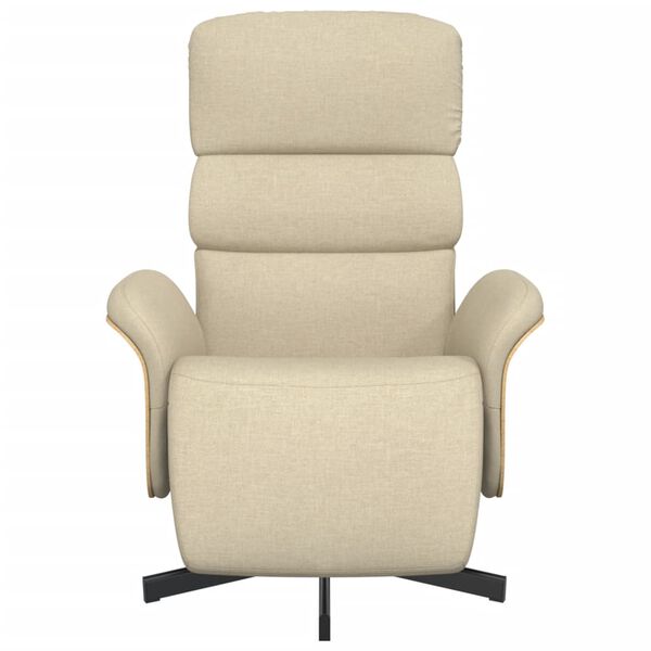 vidaXL Fauteuil inclinable avec repose-pied cr&egrave;me tissu