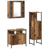 vidaXL Ensemble de mobilier de salle de bain avec &eacute;tag&egrave;re 3 pcs Marron