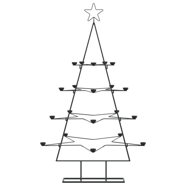 vidaXL Arbre de Noël en métal pour décoration noir 140 cm