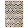 vidaXL Tapis moderne Design de zigzag 160 x 230 cm Marron/Noir/Bleu