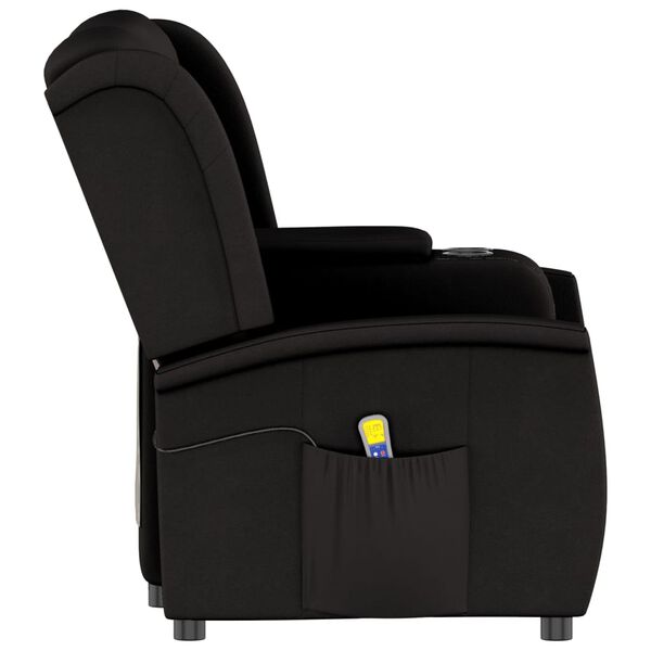 vidaXL Fauteuil de massage inclinable et porte-gobelet 2 places noir