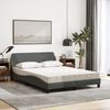 vidaXL Lit avec matelas Dover gris fonc&eacute; 140x190 cm tissu