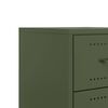 vidaXL Tables de chevet 2 pcs vert olive 36x39x43,5 cm acier