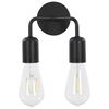 vidaXL Lampe murale avec ampoules à filament 2W Noir E27