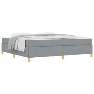 vidaXL Cadre de lit avec matelas Gris clair 200 x 200 cm tissu