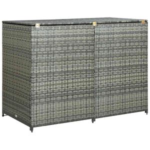 vidaXL Abri de poubelle double R&eacute;sine tress&eacute;e Anthracite 148x77x111cm