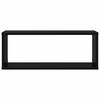 vidaXL &Eacute;tag&egrave;res murales cube 4 pcs Noir 60x15x23 cm Bois d&rsquo;ing&eacute;nierie
