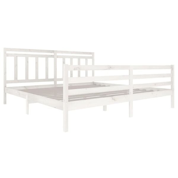 vidaXL Cadre de lit sans matelas blanc bois massif 200x200 cm
