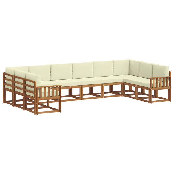vidaXL Ensemble de canap&eacute;s d'ext&eacute;rieur 10 pcs Naturel et Cr&egrave;me
