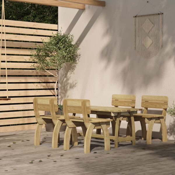 vidaXL Ensemble à manger de jardin 5 pcs Bois de pin imprégné