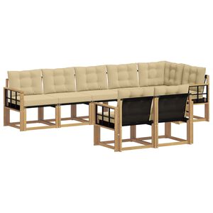 vidaXL Ensemble de canap&eacute;s d'ext&eacute;rieur 8 pc Blanc et Beige