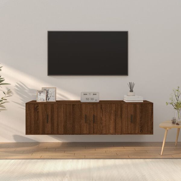 vidaXL Ensemble de meubles TV 3 pcs Ch&ecirc;ne marron Bois d'ing&eacute;nierie