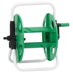 vidaXL Enrouleur de tuyau vert sur pied pour tuyau de 45 m 1/2" acier