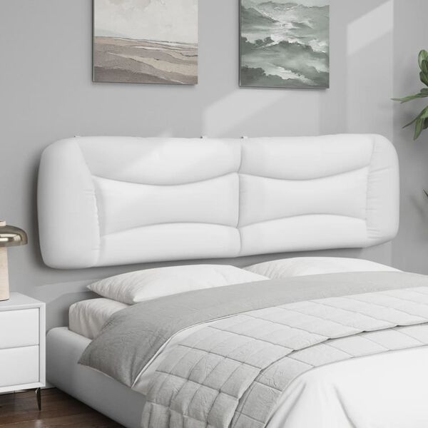 vidaXL Coussin de t&ecirc;te de lit Hvar blanc 193 cm similicuir