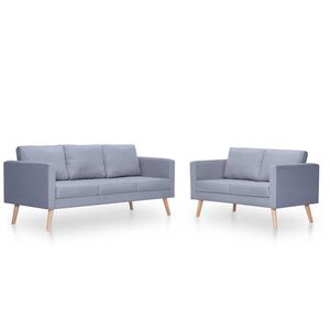 vidaXL Ensemble de canap&eacute;s &agrave; 2 places et &agrave; 3 places Tissu Gris clair