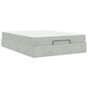 vidaXL Cadre de lit avec matelas avec matelas 2 pcs Gris clair Velours