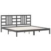 vidaXL Cadre de lit sans matelas gris 200x200 cm bois massif