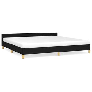 vidaXL Cadre de lit sans matelas noir 200x200 cm tissu