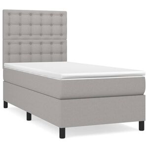 vidaXL Sommier &agrave; lattes de lit avec matelas Gris clair 80x200 cm Tissu