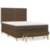 vidaXL Sommier &agrave; lattes de lit avec matelas Marron fonc&eacute; 140x200 cm