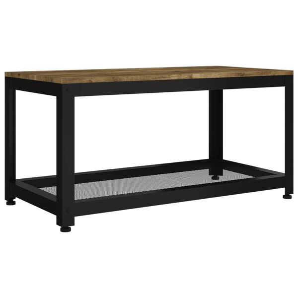 vidaXL Table basse Marron foncé et noir 90x45x45 cm MDF et fer