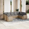 vidaXL Salon de jardin avec coussins 9 pcs beige résine tressée