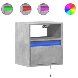 vidaXL Meubles TV muraux et lumi&egrave;res LED 2 pcs gris b&eacute;ton 41x31x45 cm