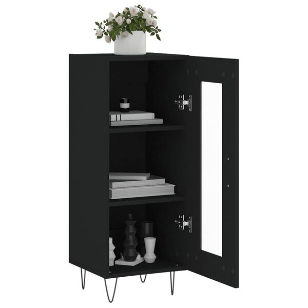 vidaXL Buffet Noir 34,5x34x90 cm Bois d'ing&eacute;nierie