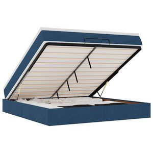 VidaXL Cadre de lit ottoman avec matelas bleu 180x200 cm tissu
