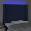 vidaXL Tête de lit à LED Bleu 83x16x118/128 cm Tissu