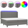 vidaXL Sommier &agrave; lattes de lit matelas LED Gris fonc&eacute; 200x200 cm Tissu