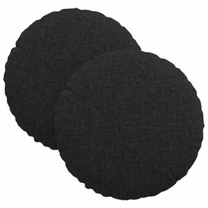 vidaXL Coussins de si&egrave;ge 2 pcs Noir &Oslash;30 x 13 cm tissu