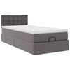 VidaXL Cadre de lit ottoman avec matelas gris 90x190 cm similicuir