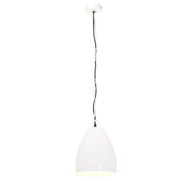vidaXL Lampe suspendue industrielle 25 W Blanc Rond 32 cm E27