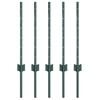 vidaXL Poteau de cl&ocirc;ture. 5 pcs Vert 100 cm Acier