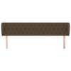 vidaXL T&ecirc;te de lit avec oreilles Marron fonc&eacute; 203x23x78/88 cm Tissu
