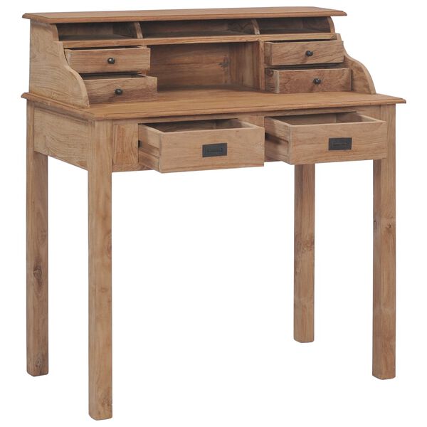vidaXL Bureau 90x50x100 cm bois de teck solide
