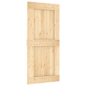 vidaXL Porte coulissante NARVIK Naturel et noir 95 x 210 cm (213,5 cm)